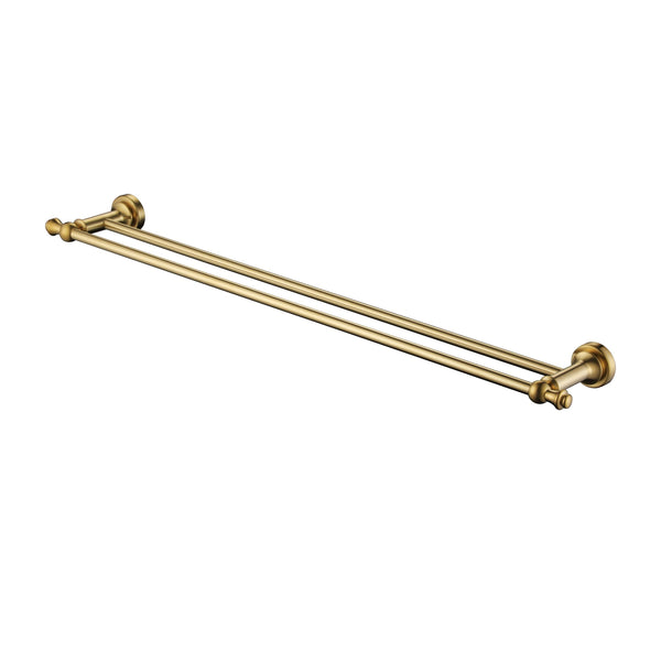 Modern National Medoc 750mm Double Towel Rail - Brushed Gold (Brushed Bronze)