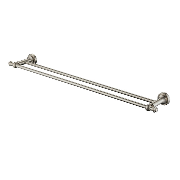 Modern National Medoc 750mm Double Towel Rail - Warm Brushed Nickel