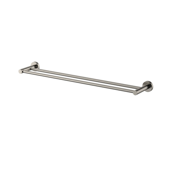 Modern National Mirage 600mm Double Towel Rail - Warm Brushed Nickel