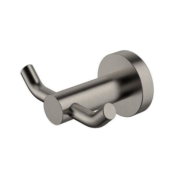 Modern National Mirage Double Robe Hook - Warm Brushed Nickel