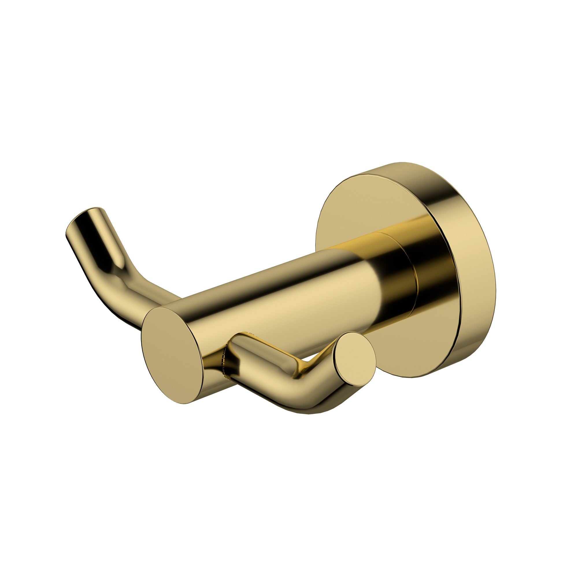 Modern National Mirage Double Robe Hook - Polished Gold (Polished Brass) — MIR53-2PB