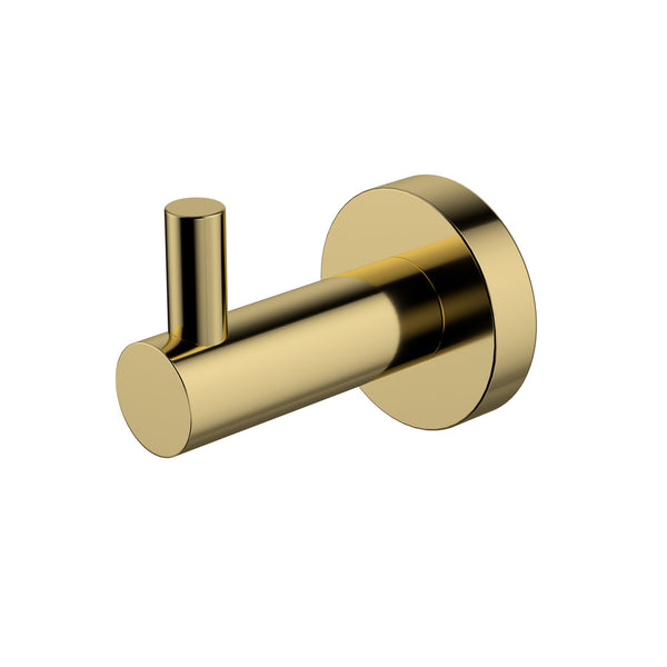 Modern National Mirage Single Robe Hook - Polished Gold (Polished Brass)