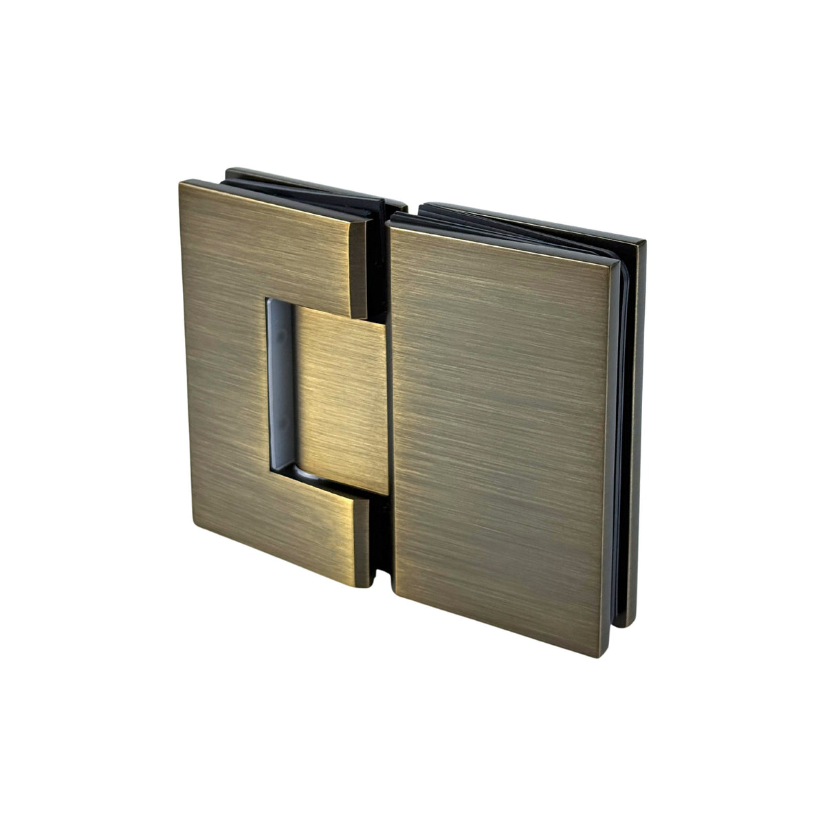 Modern National Shower Door Hinge 180 Degrees - Antique Brass — MNHINGE180AB