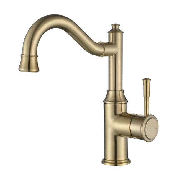 Modern National Montpellier High Rise Basin Mixer - Brushed Gold (Brushed Bronze)
