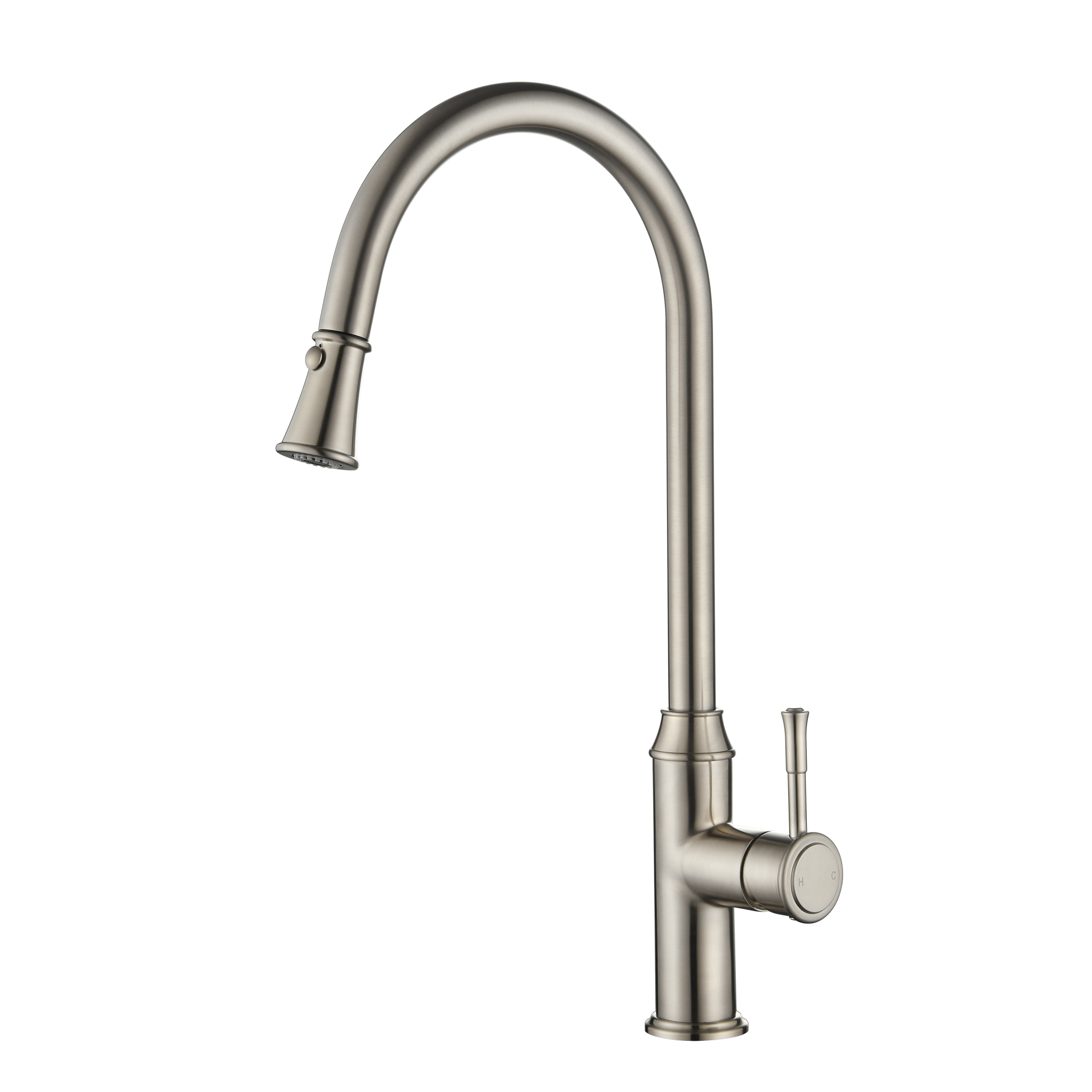Modern National Montpellier Traditional Pull-Out Kitchen Sink Mixer - Warm Brushed Nickel — MON005BN