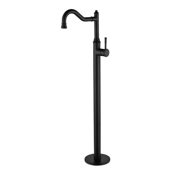 Modern National Montpellier Federation Traditional Freestanding Bath Spout with Mixer - Matte Black