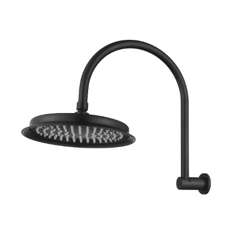 Modern National Montpellier Shower Arm and Rose - Matte Black