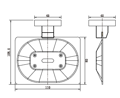 Modern National Lux Soap Dish — measurement drawing (LUX59-1-Line-Drawing.png)