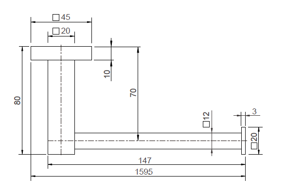 Modern National Lux Toilet Paper Holder — measurement drawing (LUX51-1-Line-Drawing.png)