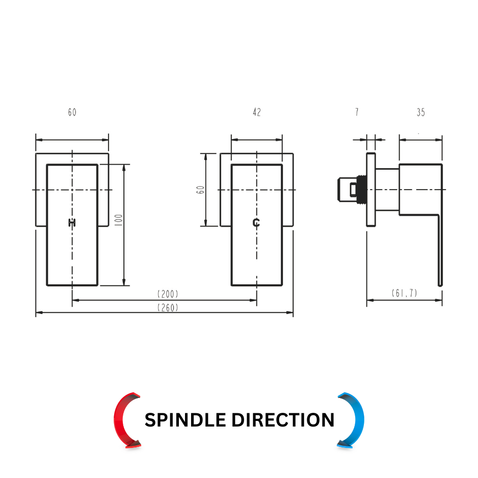 Modern National Square Wall Top Assemblies Quarter Turn — measurement drawing (WTS017-4-LD.png)