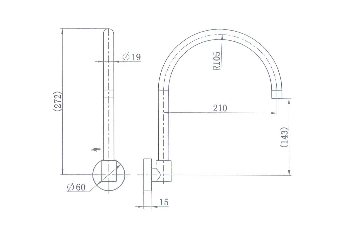 Modern National Ryker Bath Spout — measurement drawing (RYK010-Line-Drawing.png)