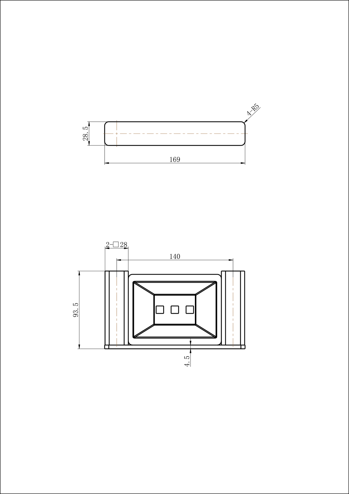 Modern National Nova Soap Dish — measurement drawing (NVA59-1959-LINE-DRAWING.png)