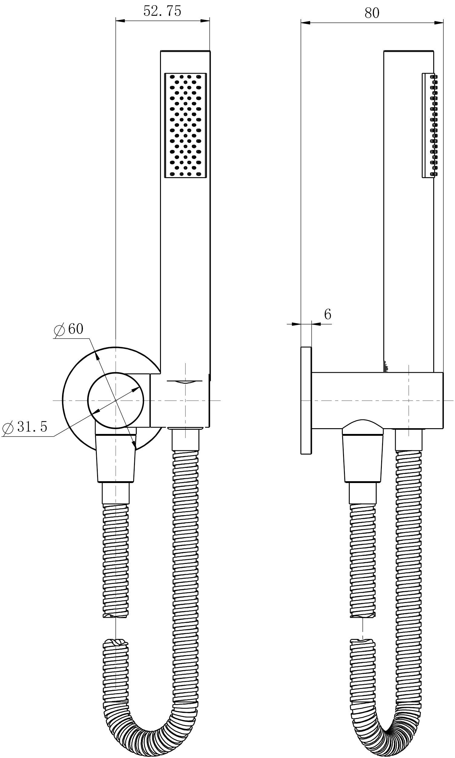 Modern National Star Mini Shower Bracket — measurement drawing (STRM081-2-1.jpg)