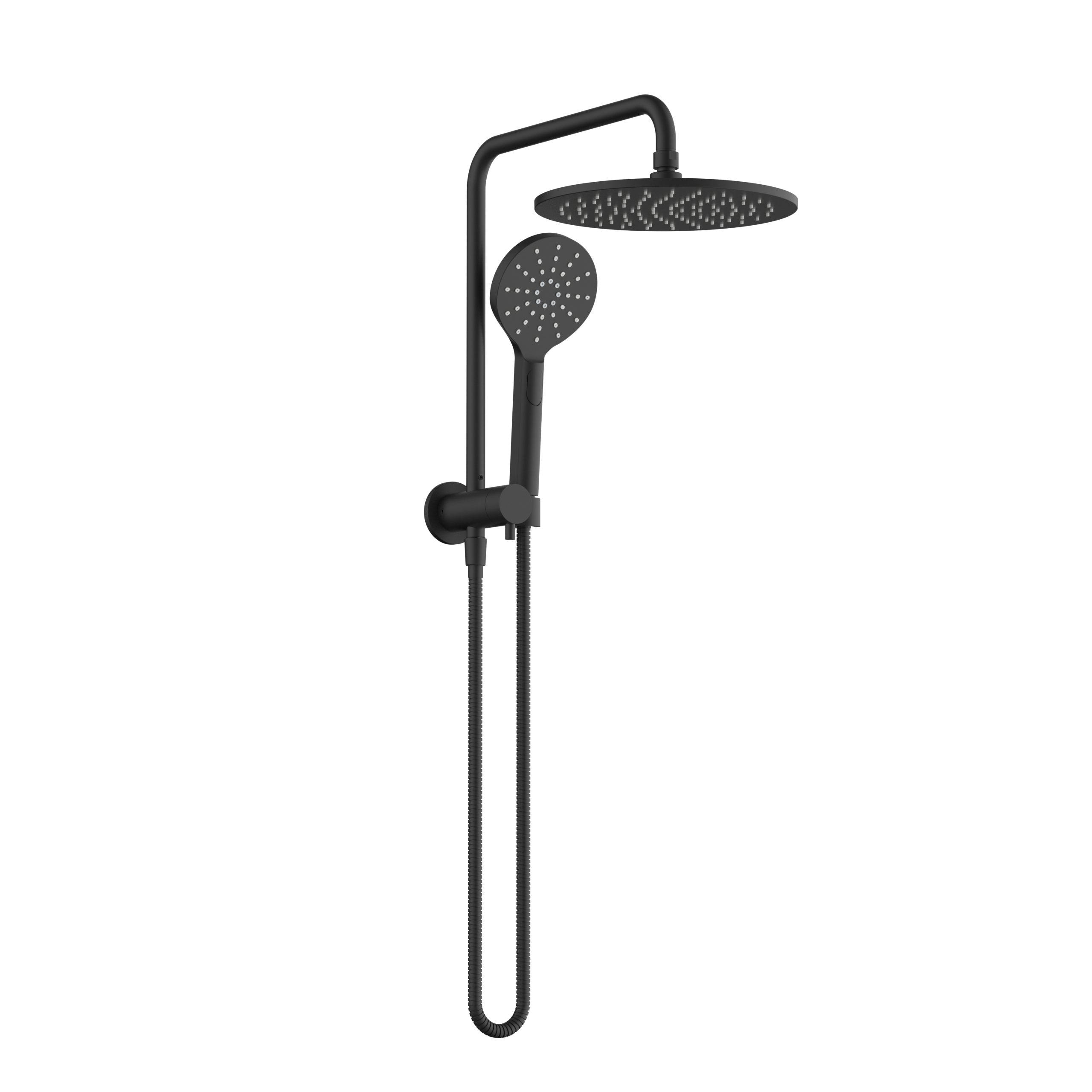 Modern National Star Compact Half 2-in-1 Shower Column Set - Matte Black — STR013-CBK