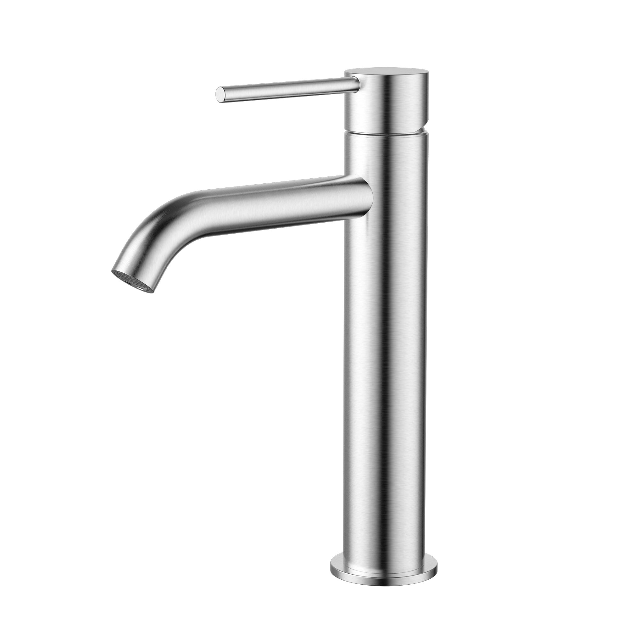 Modern National Star Mini Mid-Rise Basin Mixer Curved Spout - Brushed Chrome — STRM001.5-1BC