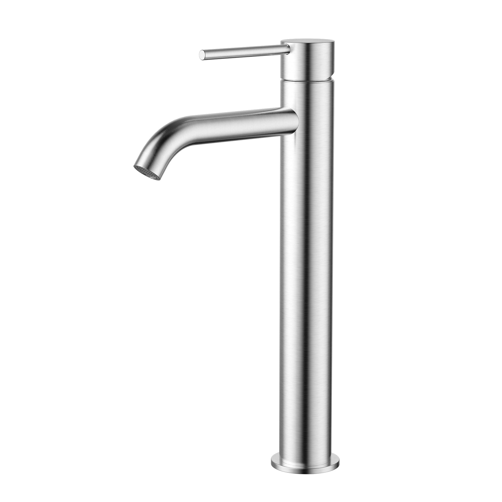 Modern National Star Mini Tall Basin Mixer Curved Spout - Brushed Chrome — STRM002-1BC