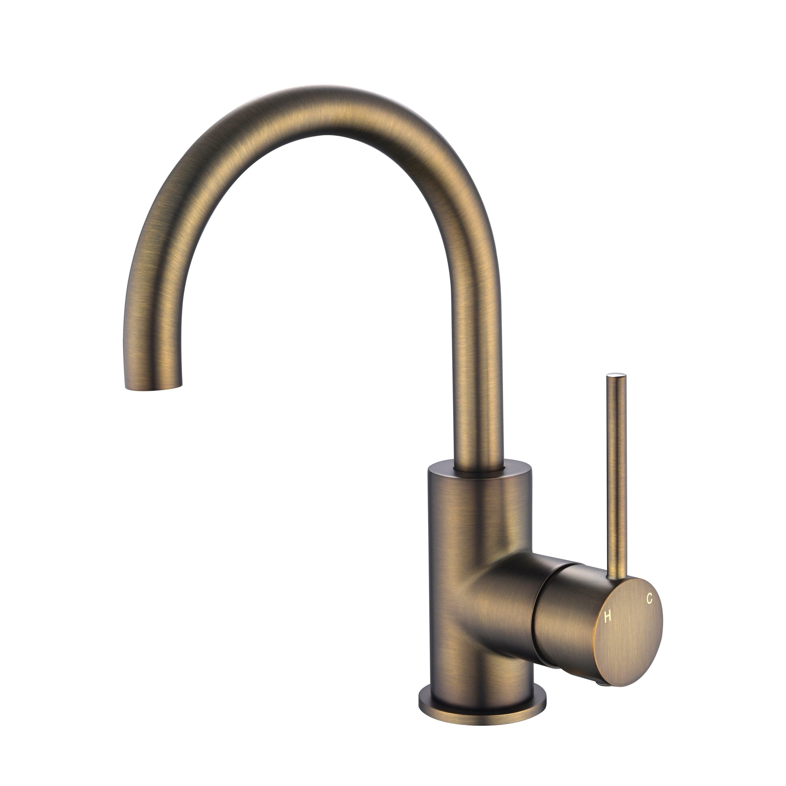 Modern National Star Mini Basin/Kitchen Mixer - Antique Brass — STRM003AB
