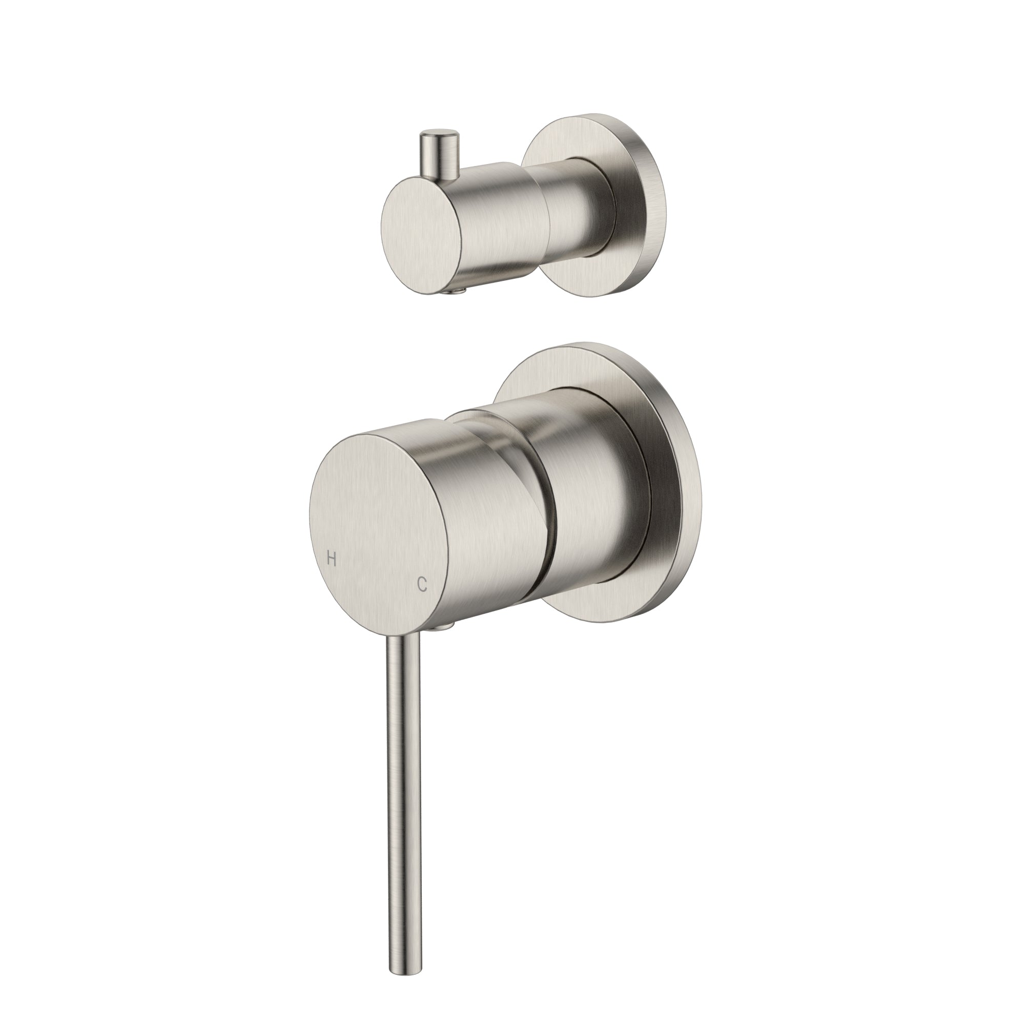 Modern National Star Mini Shower Diverter Mixer Small Backplate - Warm Brushed Nickel — STRM009-1BN