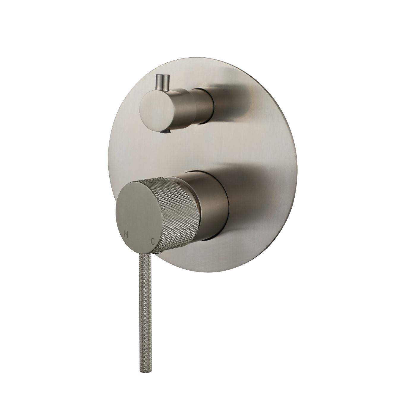 Modern National Star Mini Shower Diverter Mixer with Knurled Handle - Warm Brushed Nickel — STRM009BN+STRM009BN-H2