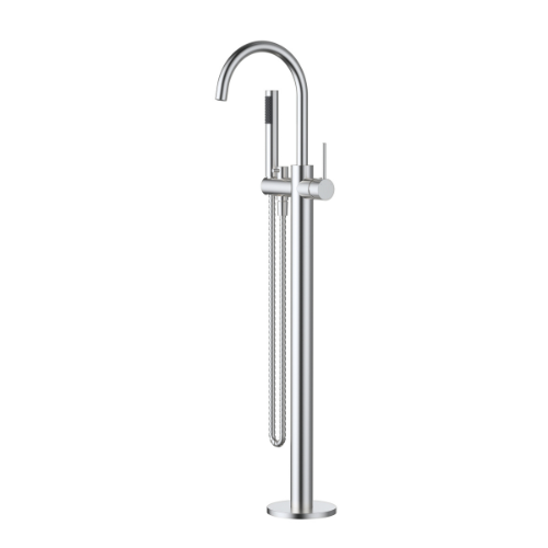 Modern National Star Freestanding Floor Standing Bath Mixer with Hand Microphone Shower - Chrome