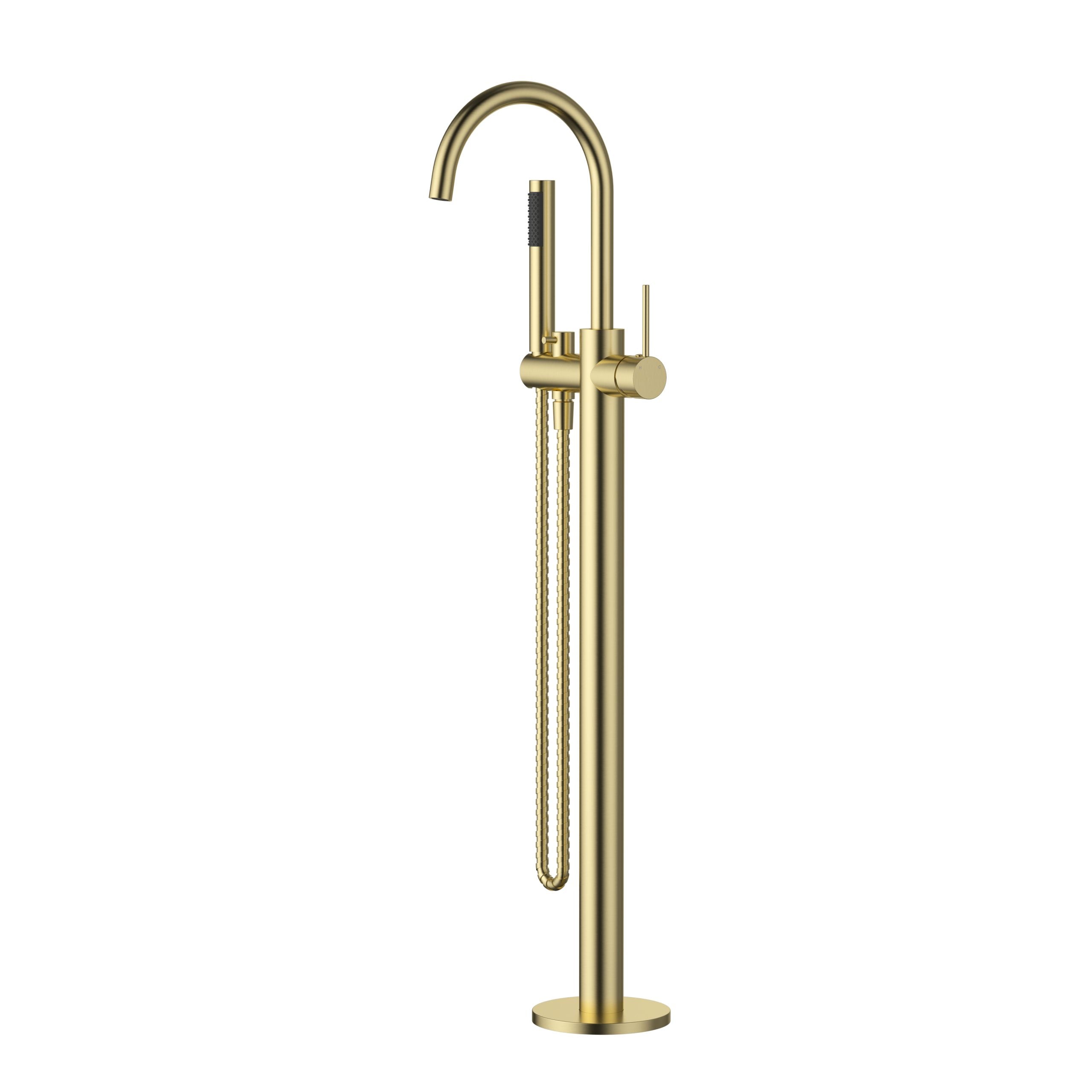 Modern National Star Mini Freestanding Bath Mixer with Hand Shower - Brushed Gold (Brushed Bronze) — STRM012-3BM