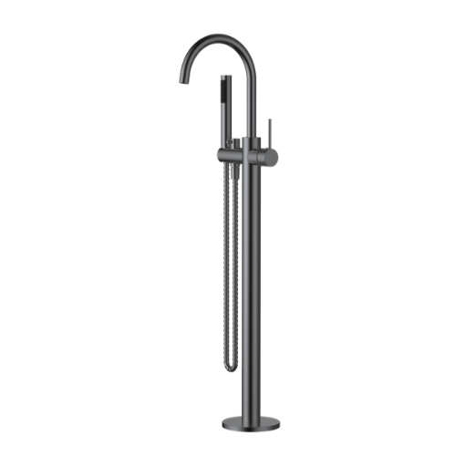 Modern National Star Mini Freestanding Bath Mixer with Hand Shower - Gunmetal — STRM012-3GM