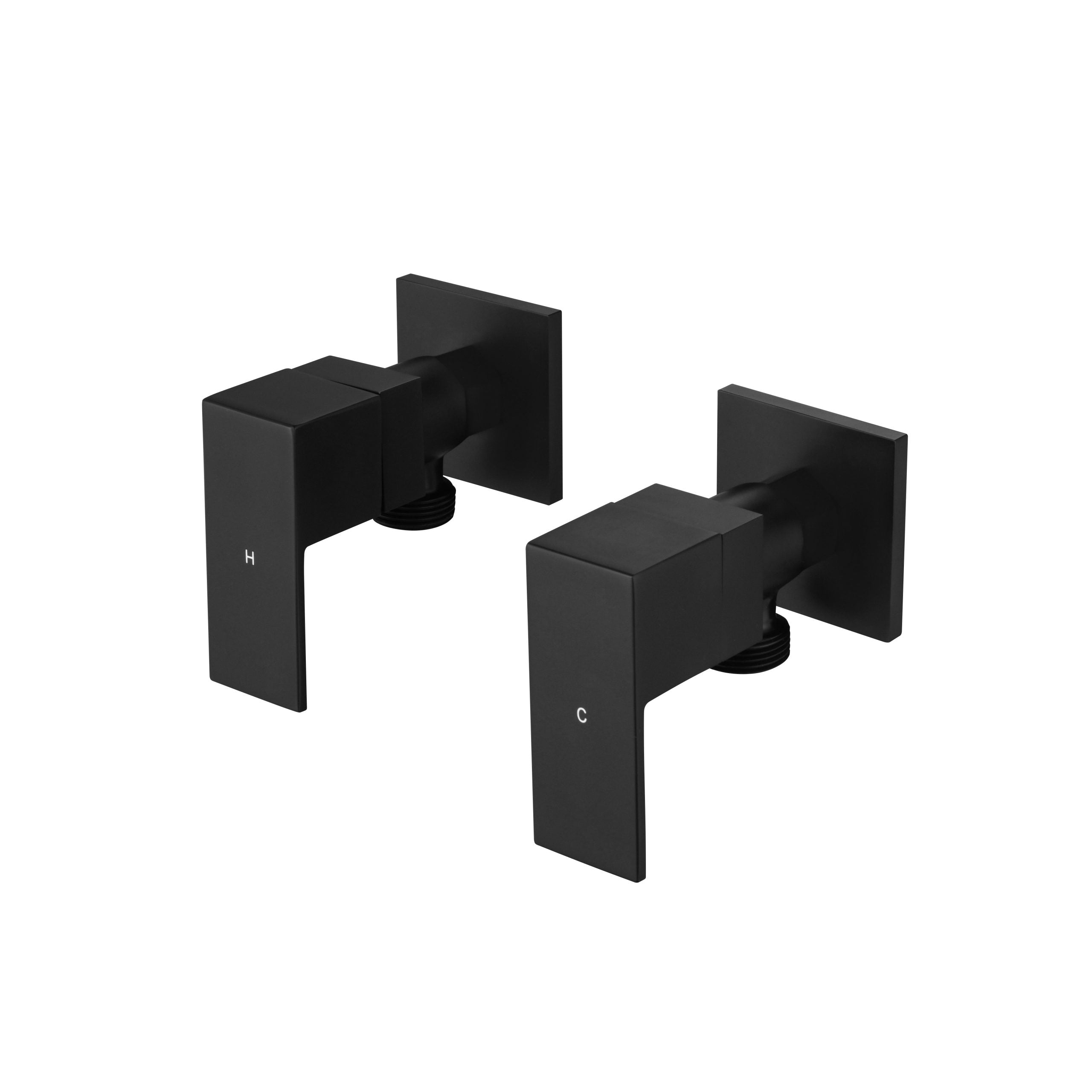 Modern National Washing Machine Stops 1/4 Turn - Matte Black — WMS018-4BK