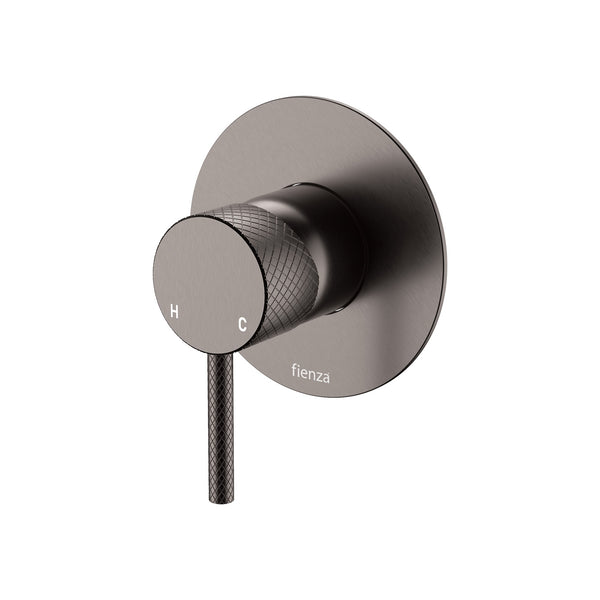Fienza Axle Wall Mixer Large Round Plate - Gunmetal