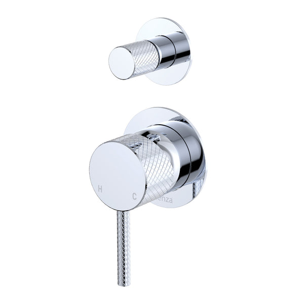 Fienza Axle Wall Diverter Mixer Small Round Plates - Chrome