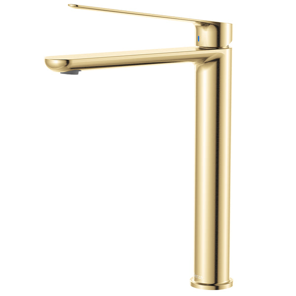 Fienza Empire Care Cold Start Tall Basin Mixer - Brushed Gold (Urban Brass)