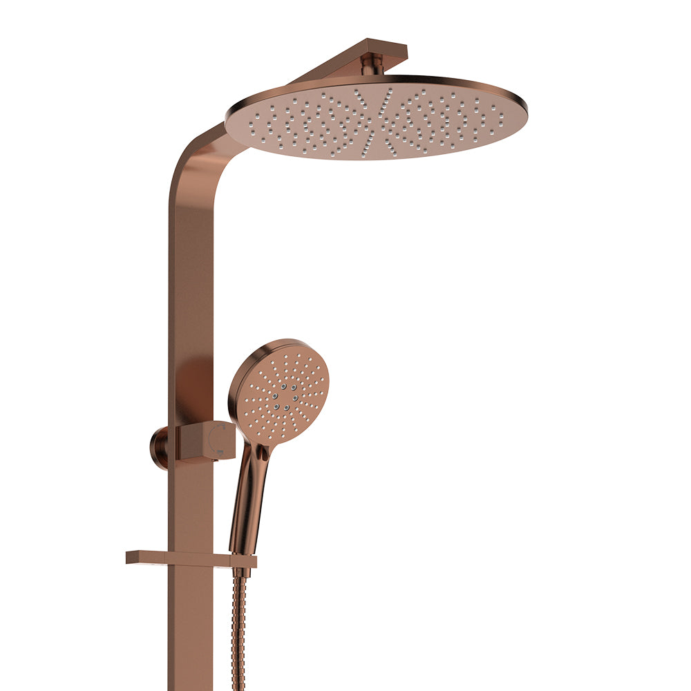 Empire Slim Deluxe Twin Shower, Brushed Copper