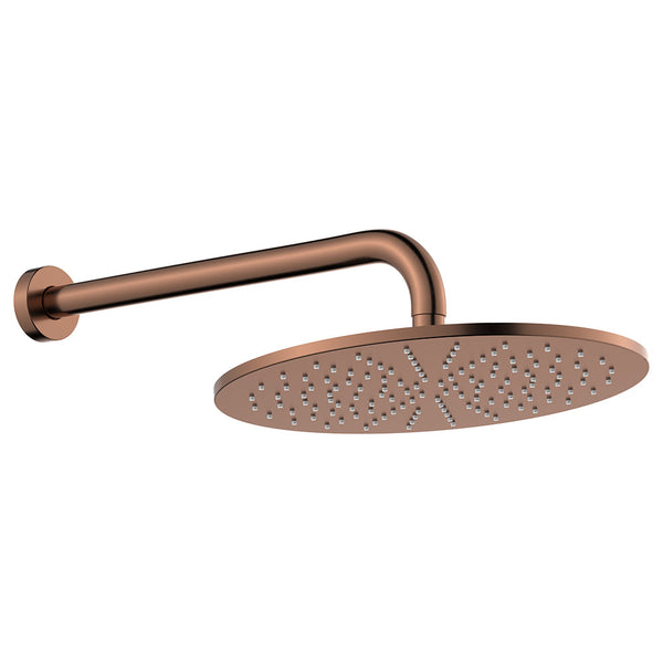 Fienza Empire Slim Shower Head and Arm Set - Brushed Copper