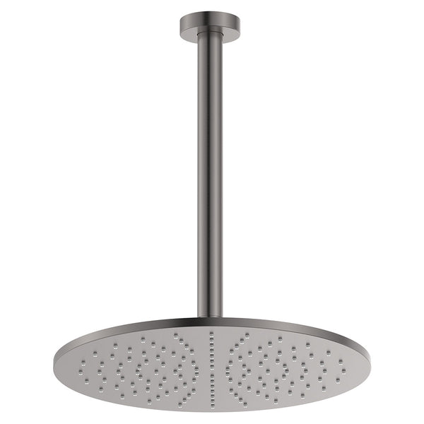 Fienza Empire Slim Ceiling Shower Head and Arm Set 303mm Head, 300mm Arm - Gunmetal