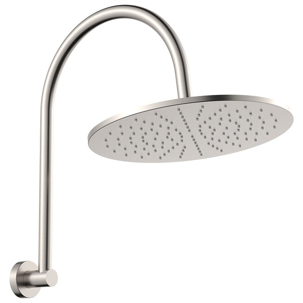 Fienza Empire Slim Curved Shower Head and Arm Set - Brushed Nickel