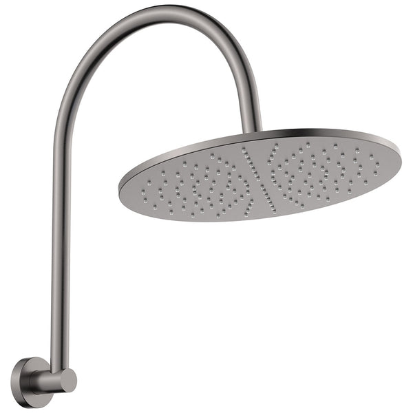 Fienza Empire Slim Curved Shower Head and Arm Set - Gunmetal