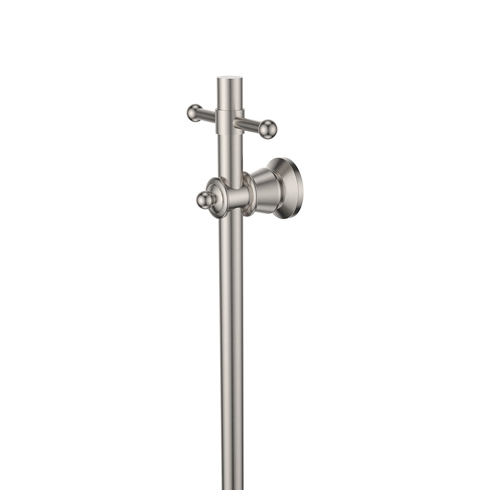 Lillian Vertical Heated Towel Rail, 93 x 1000mm, Brushed Nickel - product view 3