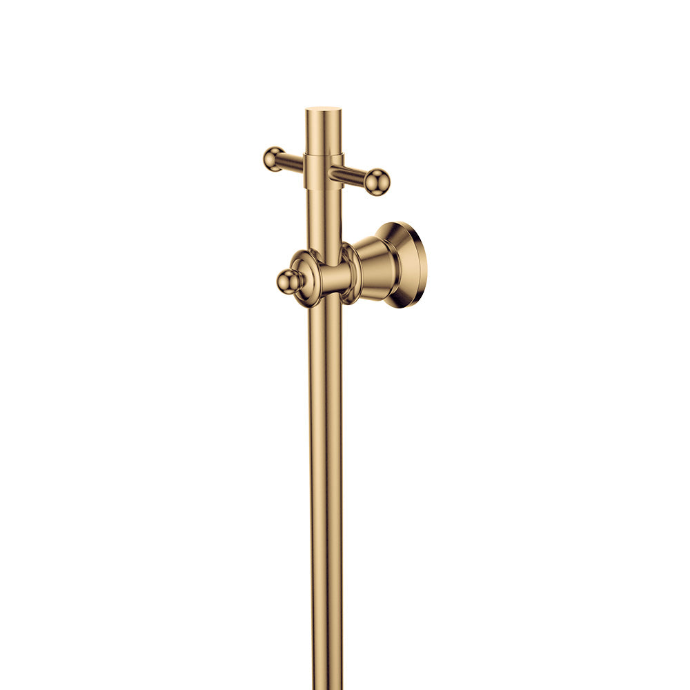 Lillian Vertical Heated Towel Rail, 93 x 1000mm, Urban Brass - product view 3