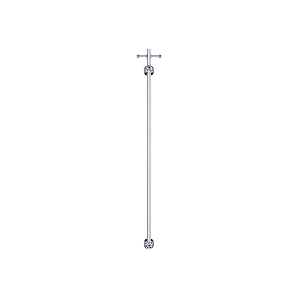 Lillian Vertical Heated Towel Rail, 93 x 1000mm, Chrome - product view 2