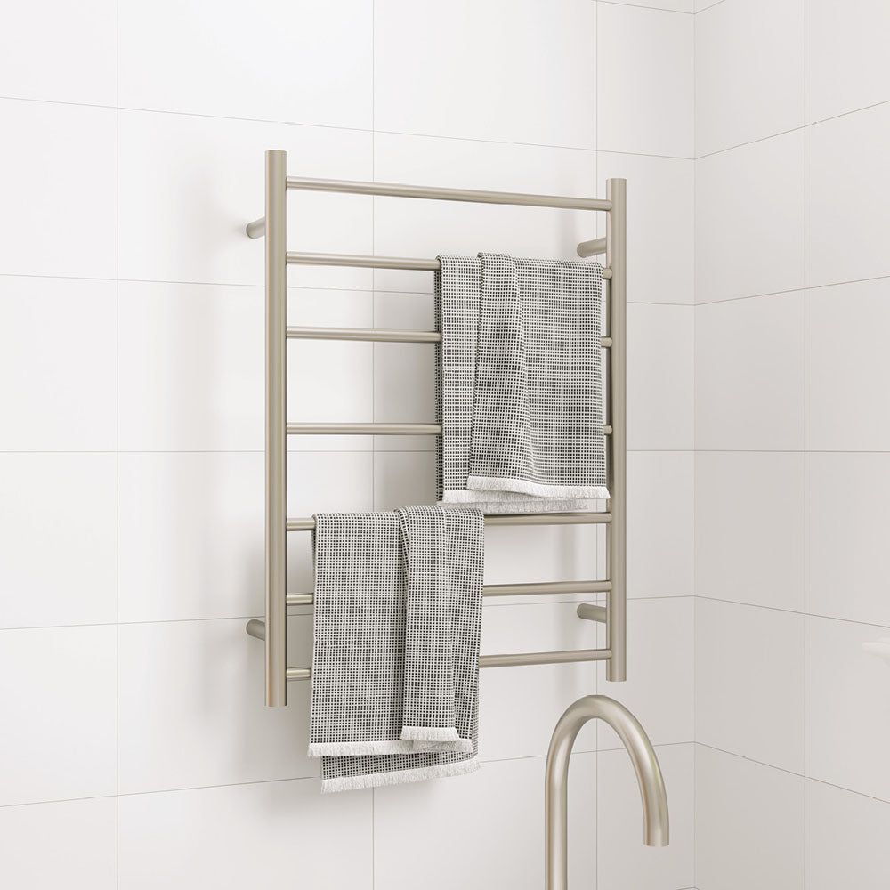 Isabella Heated Towel Rail, 600 x 800mm, Brushed Nickel - product view 4