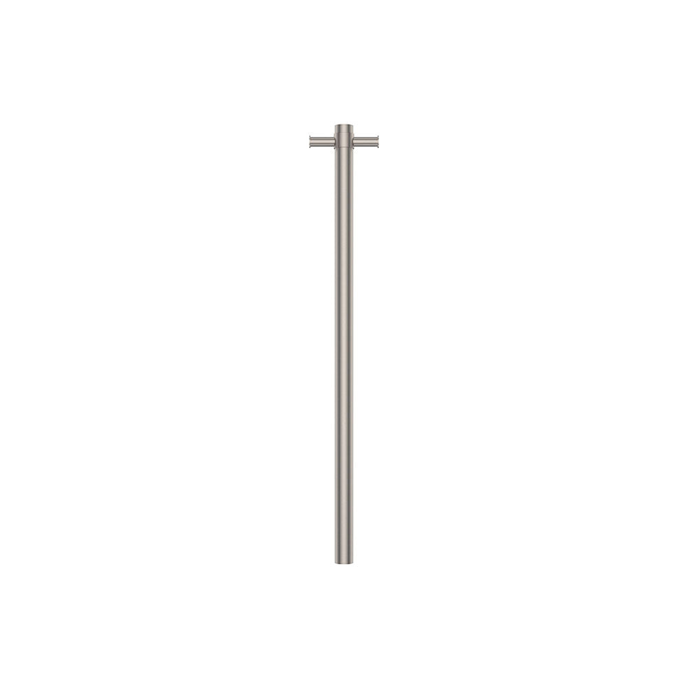 Isabella Vertical Heated Towel Rail, 100 x 900mm, Brushed Nickel - product view 2