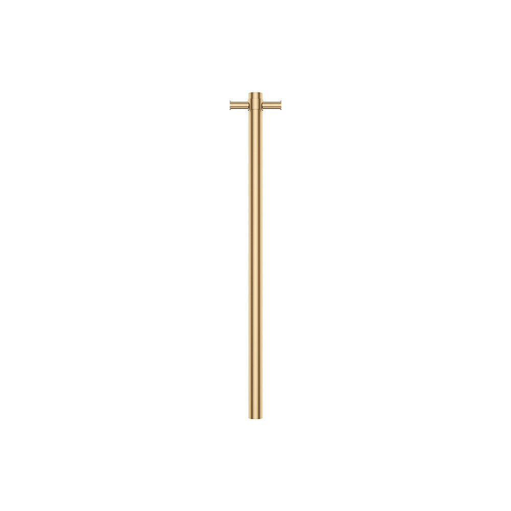Isabella Vertical Heated Towel Rail, 100 x 900mm, Urban Brass - product view 2