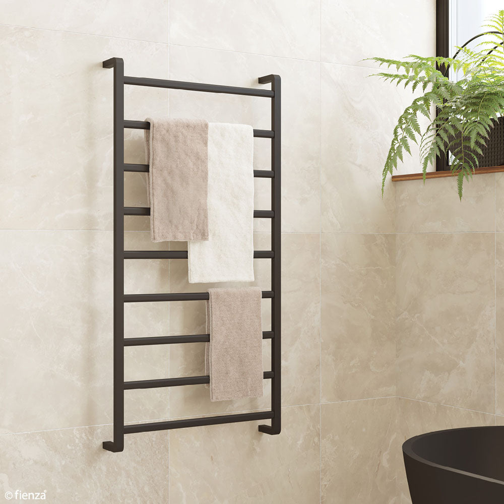 Koko Heated Towel Rail, 600 x 1200mm, Matte Black - product view 5