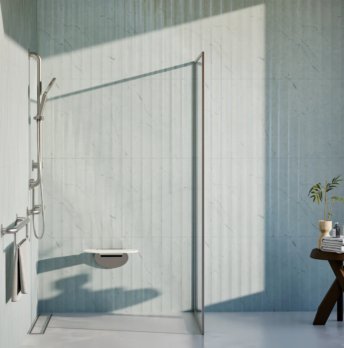 Meir Mobility 90 Degree Left Side Grab Rail 600mm - Brushed Nickel — image 3
