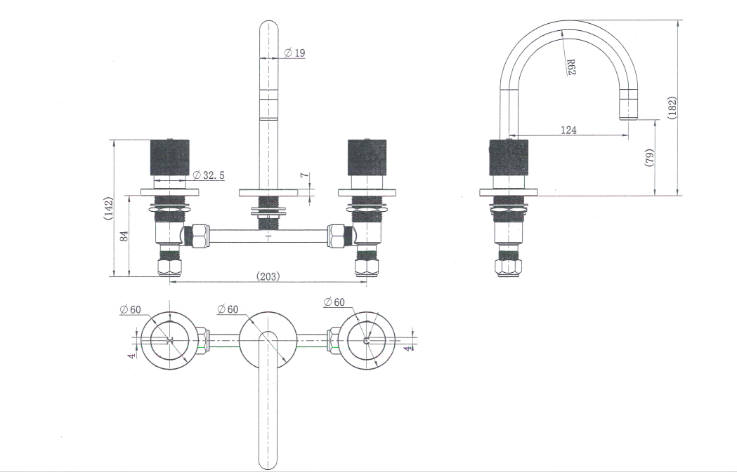 Modern National Cadence 1/4 Turn Basin Set Chrome