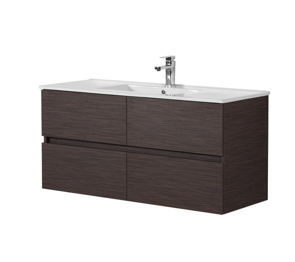 Stella PVC 1200 Walnut Wall Hung Vanity Single Bowl