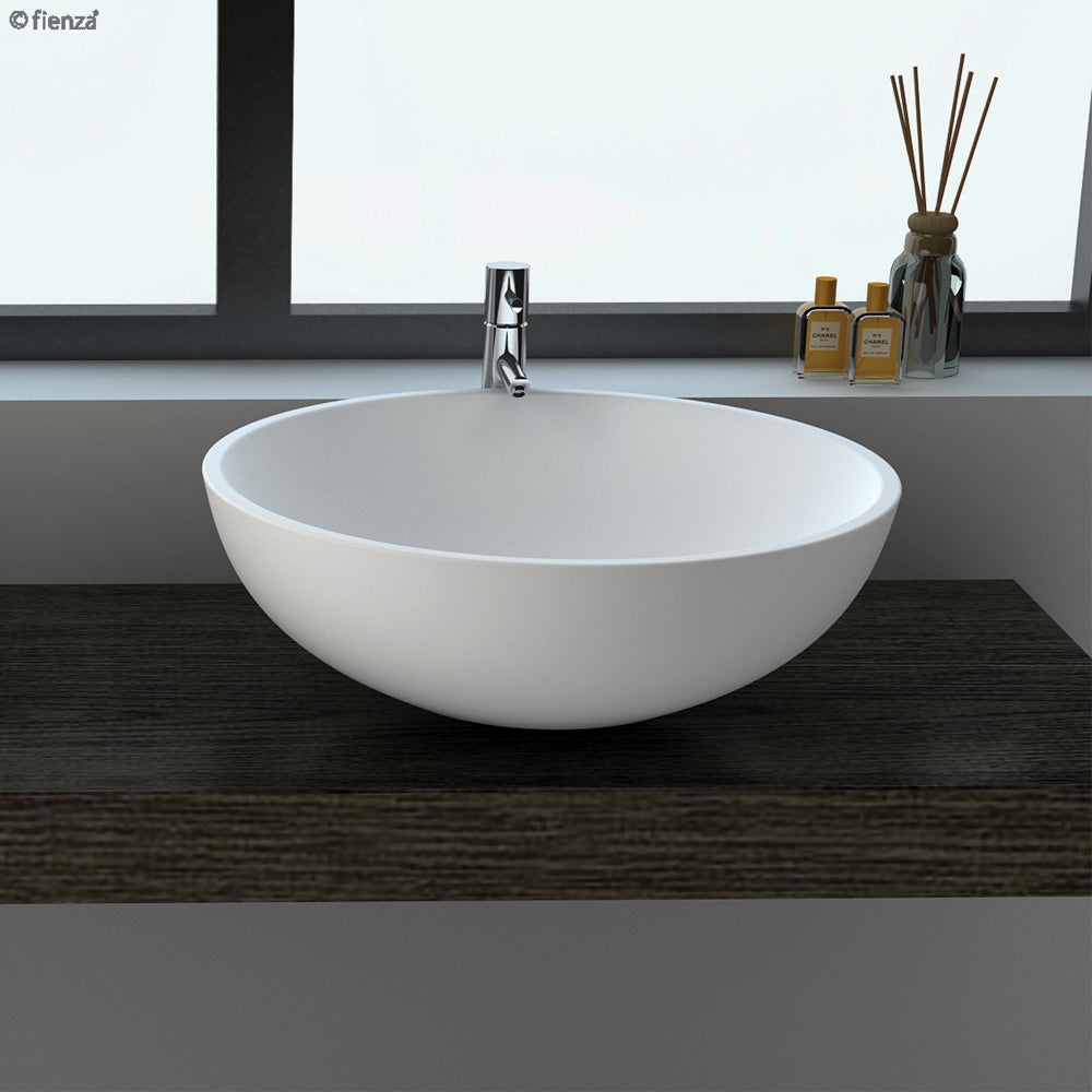 Fienza Lexy Cast Stone Above Counter Basin Matte White