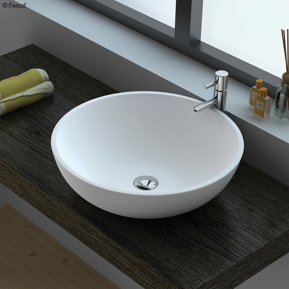 Fienza Lexy Cast Stone Above Counter Basin Matte White