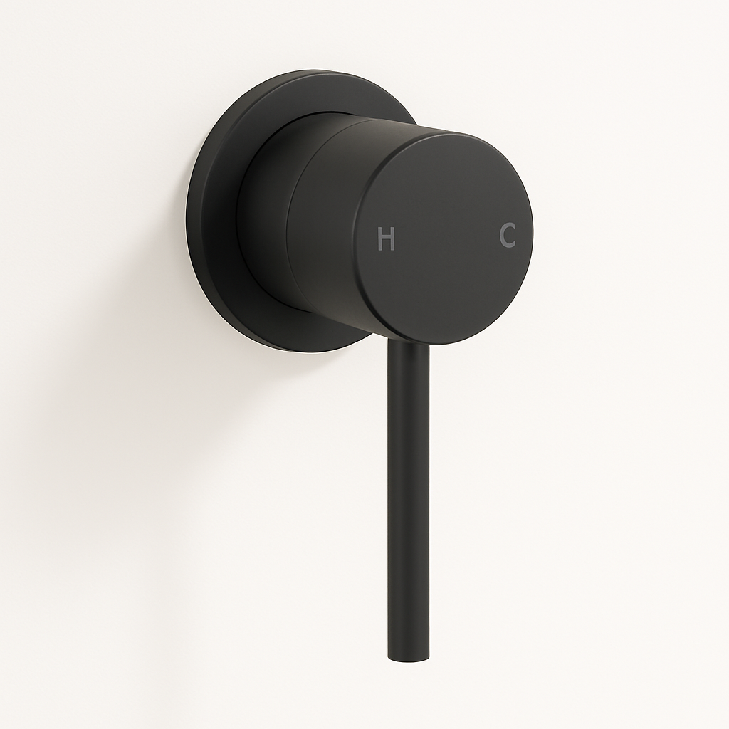 Ovia Milan Shower Bath Mixer Round Matt Black