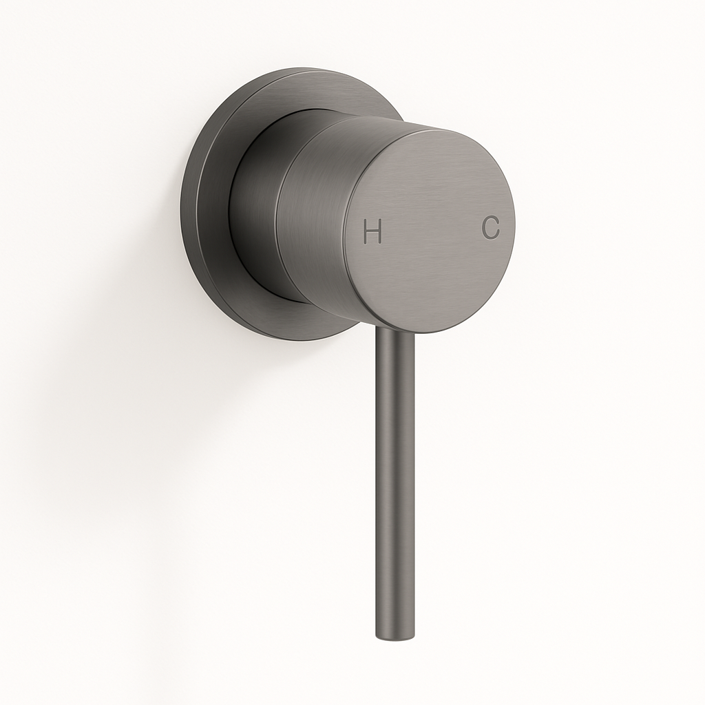 Ovia Milan Shower Bath Mixer Round Gunmetal Grey