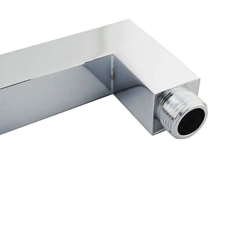 Aquaperla Square Chrome Brass Wall Mounted Shower Arm 400mm